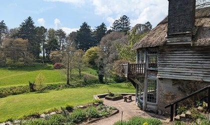 Meeting place outside on the Dartington Hall Estate