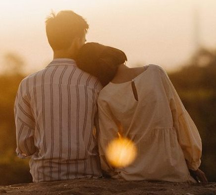 Picture of a couple relaxing together